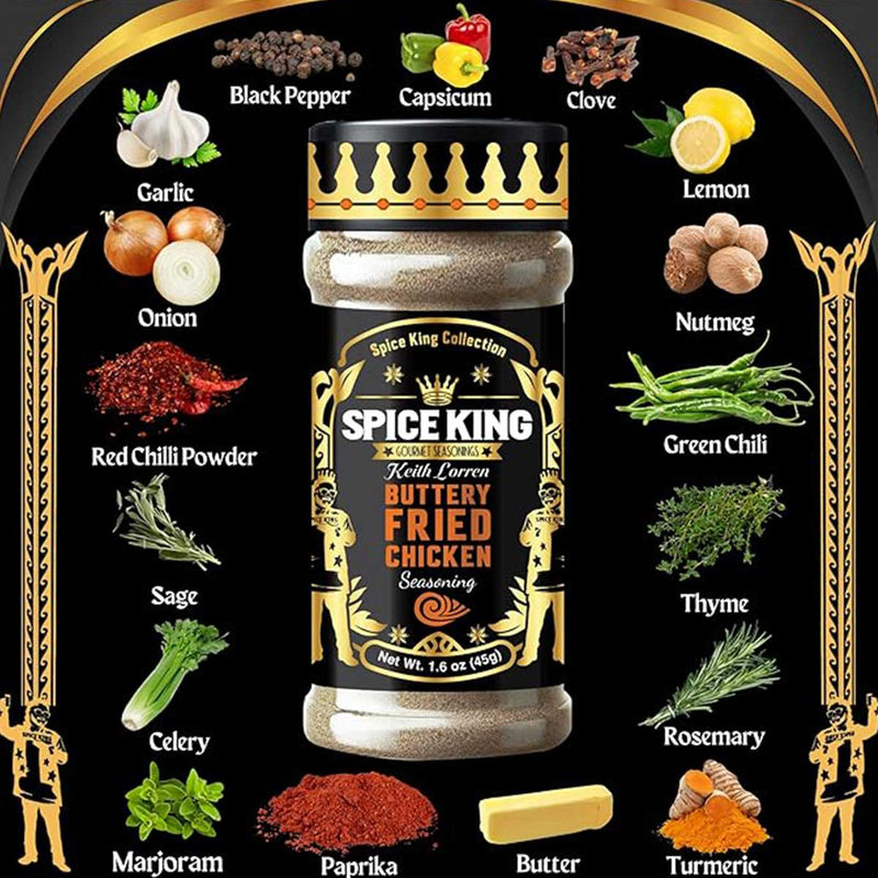 Spice King Buttery Fried Chicken Spice Poultry Seasoning, 1.8oz Shaker Bottle - Caribshopper
