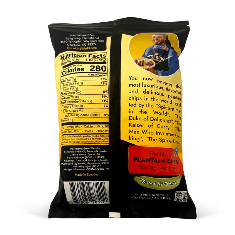 Spice King Spicy Lemon Pepper Plantain Chips With A Hint Of Parmesan Cheese, 2oz (3 Pack) - Caribshopper