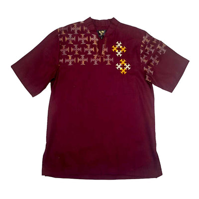 Suuru Designs Men’s Burgundy Cotton Top - Caribshopper