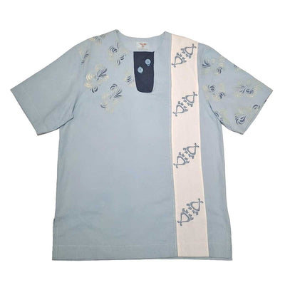 Suuru Designs Men’s Light Blue & White Linen Top - Caribshopper