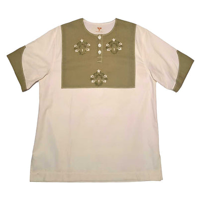 Suuru Designs Men’s White & Green Tunic Top - Caribshopper