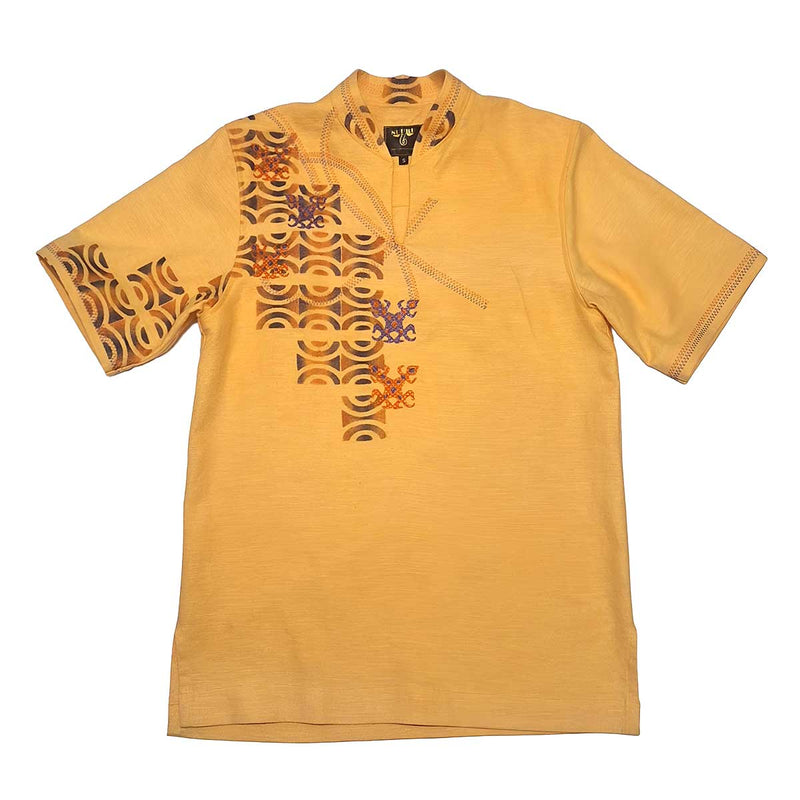 Suuru Designs Men’s Yellow Tunic Top - Caribshopper