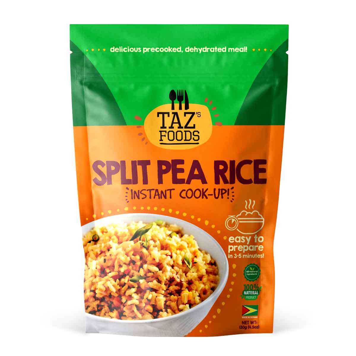 Taz's Foods Split Peas Rice, Instant Cookup, 130g