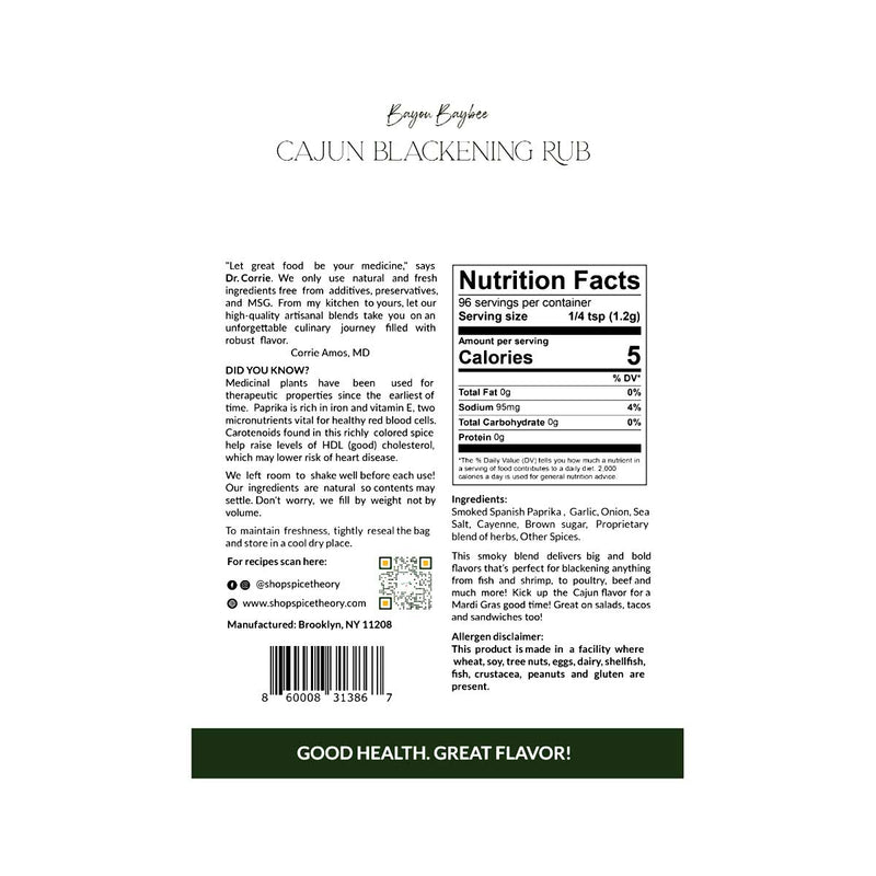 The Spice Theory Bayou Baybee Cajun Blackening Rub, 3.2oz - Caribshopper
