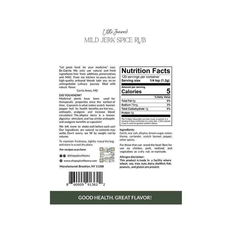 The Spice Theory Little Jamrock Mild Jerk Spice Rub, 3.2oz - Caribshopper