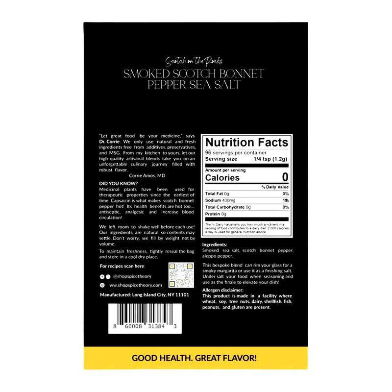 The Spice Theory Scotch On The Rocks Smoked Scotch Bonnet Pepper Sea Salt, 4oz - Caribshopper