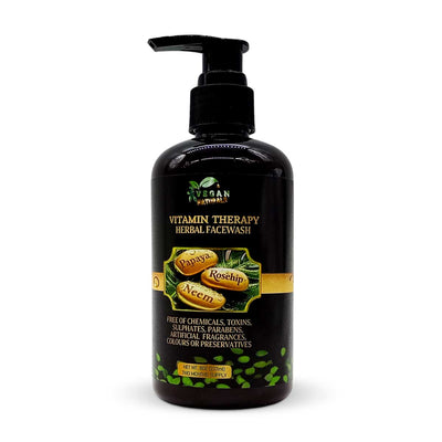 Vegan Naturals Vitamin Therapy Herbal Facewash, 8oz - Caribshopper