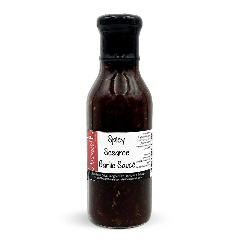 Ambrosia by Christine Spicy Sesame Garlic Sauce, 359ml - Caribshopper