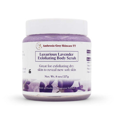 Ambrosia Grey Skincare Lavender Exfoliating Body Scrub, 8oz - Caribshopper
