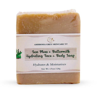 Ambrosia Grey Skincare Seamoss & Buttermilk Hydrating Face and Body Soap, 4.5oz - Caribshopper