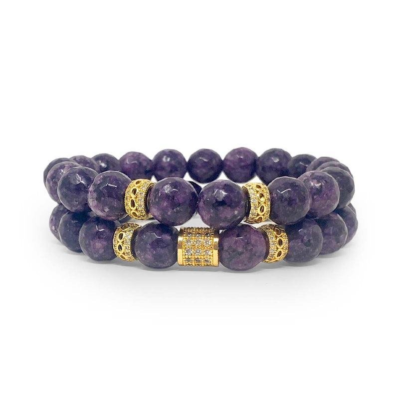 Angel Beads By A Gemstone Purple Jasper Bracelet - Caribshopper