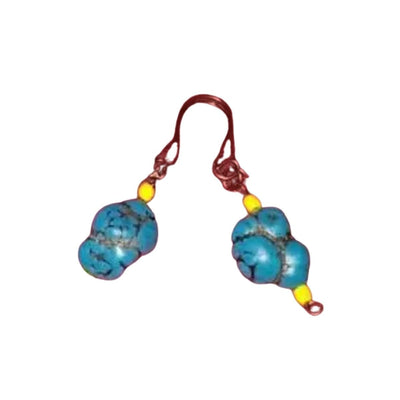 Antoinettes Accessories Coiled Copper with Yellow Seed Beads & Turquoise Resin Set - Caribshopper