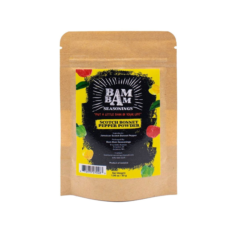 Bam Bam Seasonings Natural Scotch Bonnet Pepper Powder, 2.5oz (Single or 3 Pack) - Caribshopper