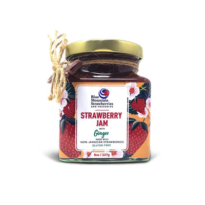 Blue Mountain Strawberries & Preserves Strawberry Ginger Jam, 8oz - Caribshopper