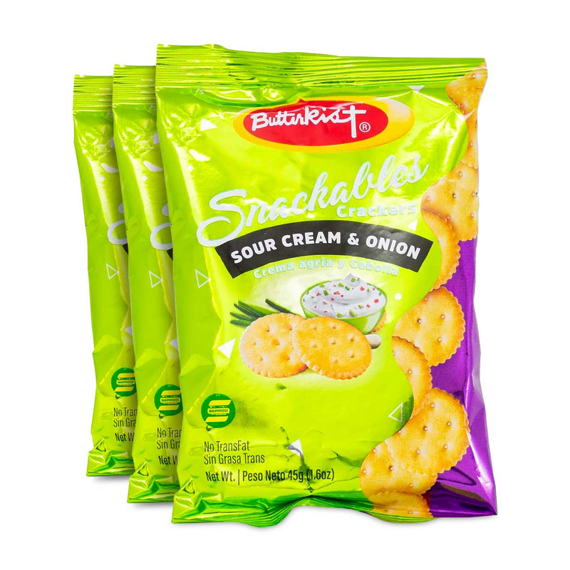 Butterkist Snackables Crackers Sour Cream & Onion, 1.6oz (3 Pack) - Caribshopper