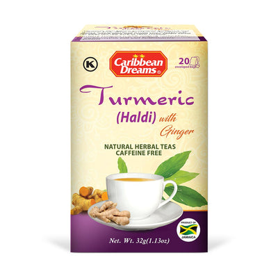 Caribbean Dreams Turmeric & Ginger Tea, 20 teabags - Caribshopper