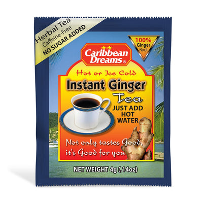 Caribbean Dreams Unsweetened Instant Ginger Tea, 14 sachets - Caribshopper