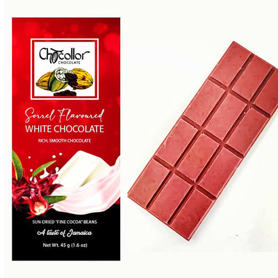 Chocollor Chocolate Sorrel Flavoured White Chocolate Bar - Caribshopper