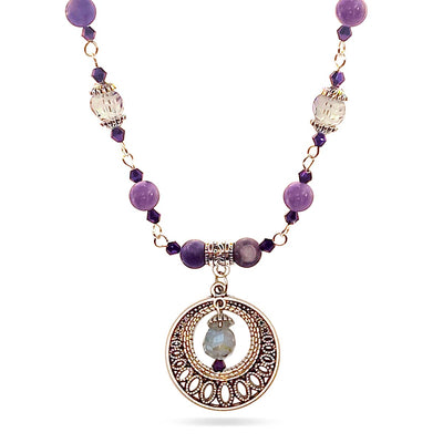 CW Artisinal Jewellery Amethyst Beads Glass Set - Caribshopper