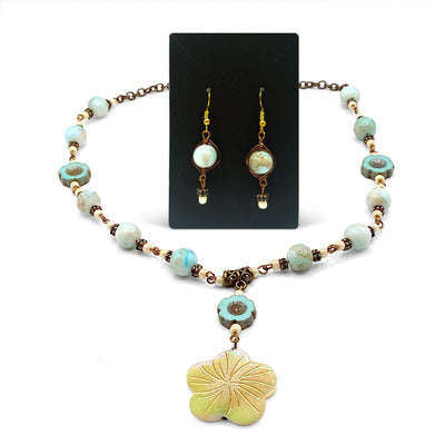 CW Artisinal Jewellery Pearl Flower Set - Caribshopper