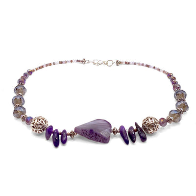 CW Artisinal Jewellery Purple Striped Agate Set - Caribshopper