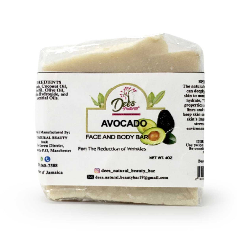 Dees Natural Beauty Avocado Face and Body Soap Bar, 4.2oz - Caribshopper