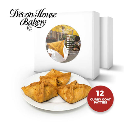 Devon House Brand Patties- 12 Previously Cooked Frozen Curry Goat Patties - Caribshopper