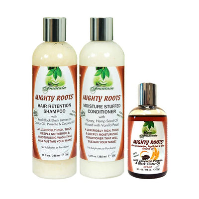 Fountain MIGHTY ROOTS Pimento JBCO 4oz with Shampoo and Conditioner 13oz Combo - Caribshopper