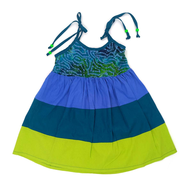 Géopa Kids Batiks Clothing Blue & Light Green Dress - Caribshopper
