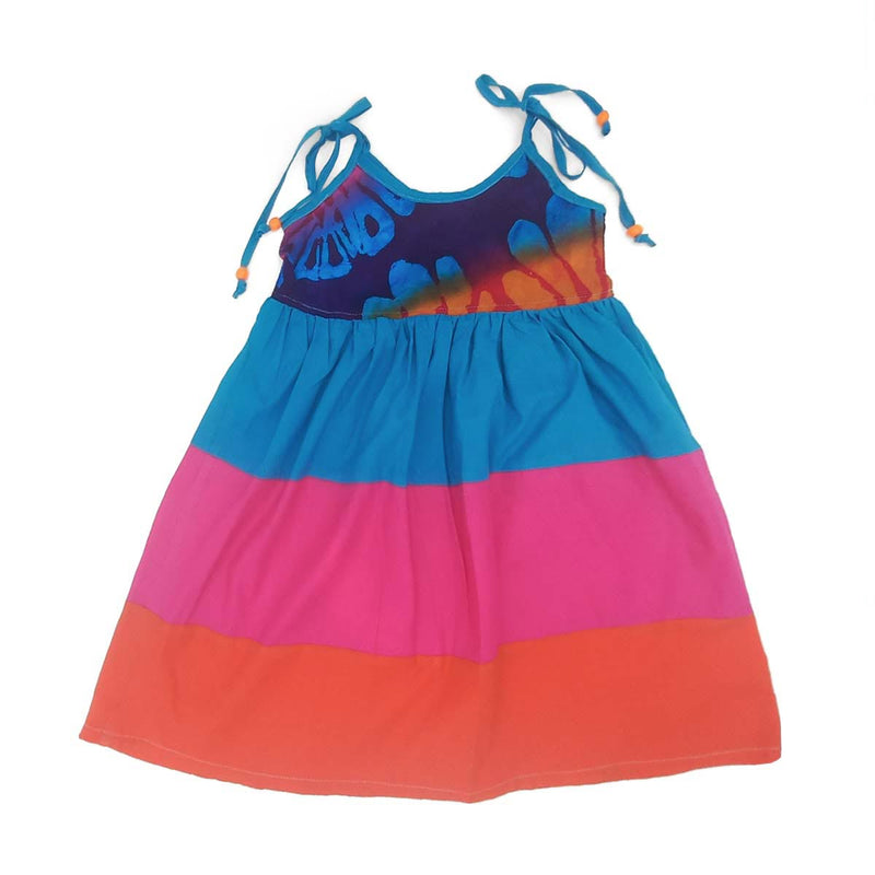 Géopa Kids Batiks Clothing Blue, Pink & Orange Dress - Caribshopper