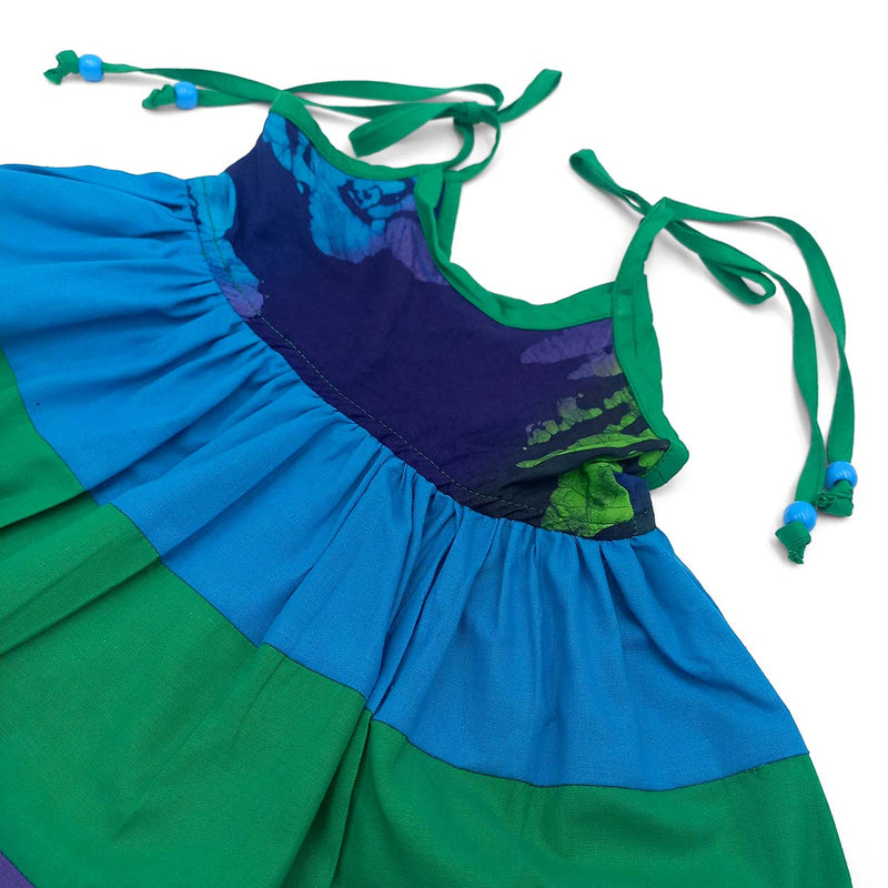 Géopa Kids Batiks Clothing Green & Blue Dress - Caribshopper