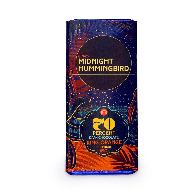 Gina’s Midnight Hummingbird Dark Chocolate King Orange Bar, 45g (Single & 3 Pack) - Caribshopper