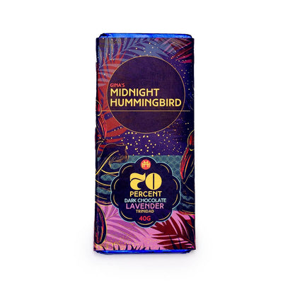 Gina’s Midnight Hummingbird Dark Chocolate Lavender Bar, 40g (Single & 3 Pack) - Caribshopper