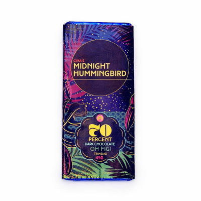 Gina’s Midnight Hummingbird Dark Chocolate Oh Fig! Chocolate Bar, 45g (Single & 3 Pack) - Caribshopper