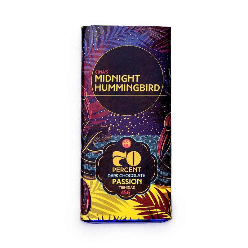 Gina’s Midnight Hummingbird Dark Chocolate Passion Bar, 45g (Single & 3 Pack) - Caribshopper