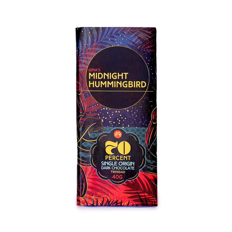 Gina’s Midnight Hummingbird Single Origin Dark Chocolate Bar, 40g (Single & 3 Pack) - Caribshopper