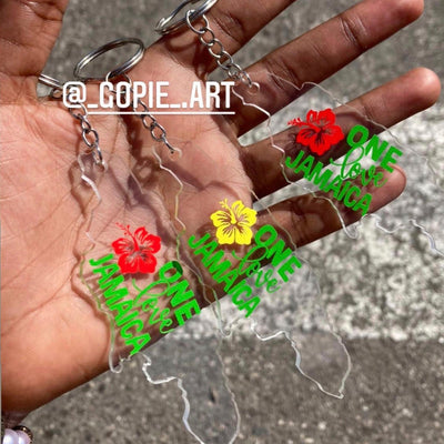Gopie Art One Love Jamaica Keychain - Caribshopper