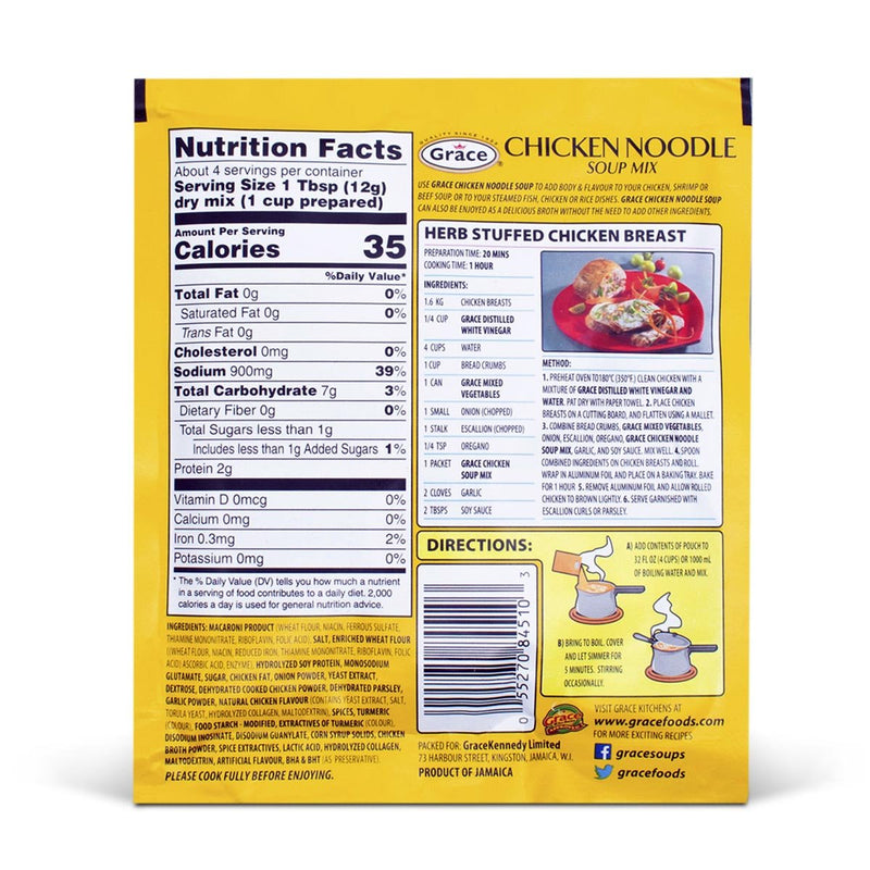 Grace Chicken Noodle Soup Mix, 50g (3 or 6 Pack) - Caribshopper