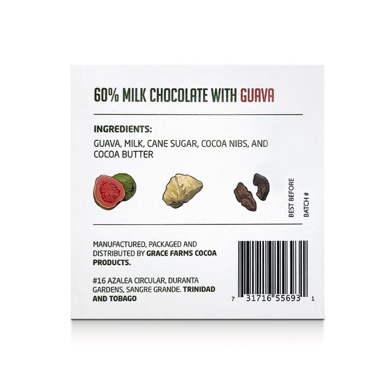 Grace Farms Cocoa Products Milk Chocolate with Guava, 1.7oz - Caribshopper
