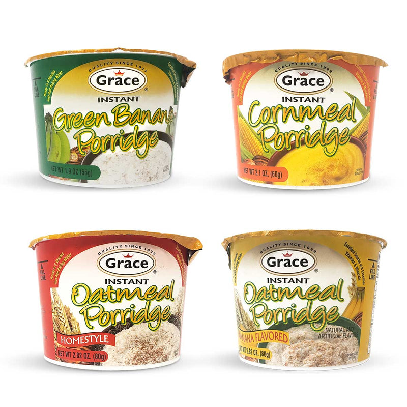 Grace Instant Porridge, 1.94oz (4 Flavor Bundle) - Caribshopper
