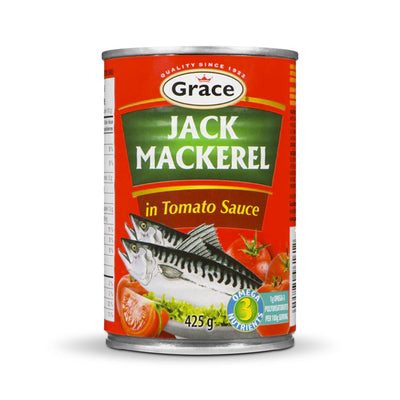 Grace Jack Mackerel In Tomato Sauce, 15oz (Single, 2 or 4 Pack) - Caribshopper