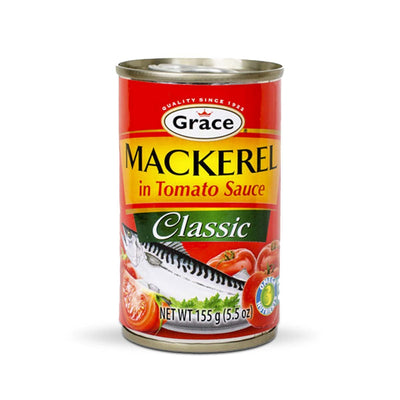 Grace Mackerel in Tomato Sauce, 5.5oz (Single, 5 or 10 Pack) - Caribshopper