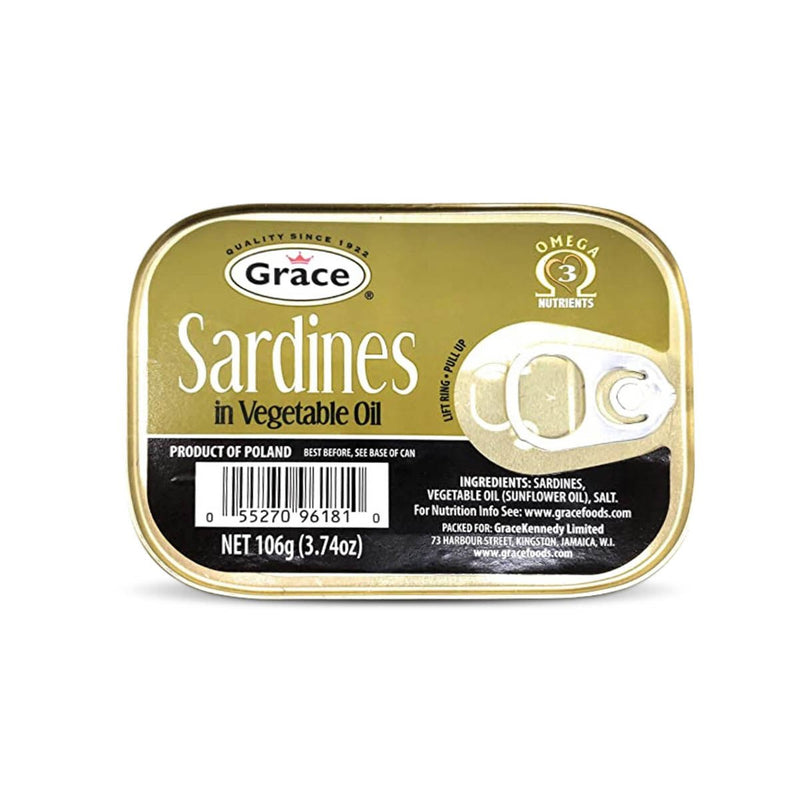 Grace Sardines In Vegetable Oil, 3.74oz - Caribshopper