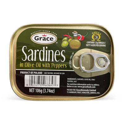Grace Sardines Olive Oil with Pepper, 3.74oz - Caribshopper