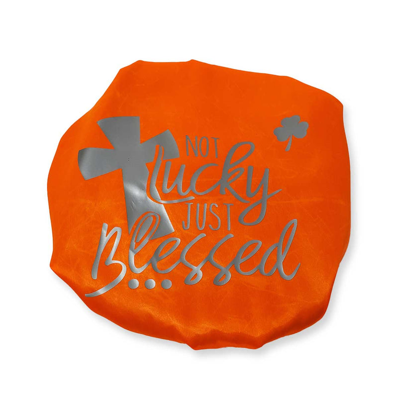 Holistic Creationz Not Lucky Just Blessed Printed Satin Bonnets - Caribshopper
