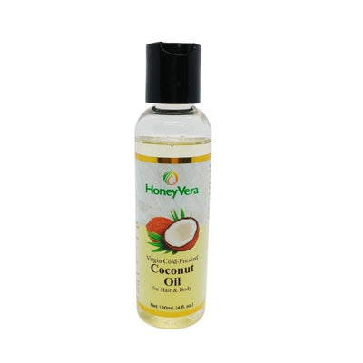 HoneyVera Cold-Pressed Coconut Hair & Body Oil, 4oz - Caribshopper