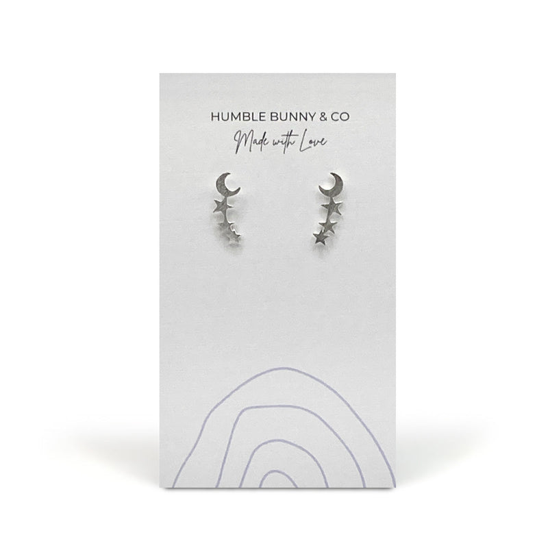 Humble Bunny Moon and Star Stud Earrings - Caribshopper