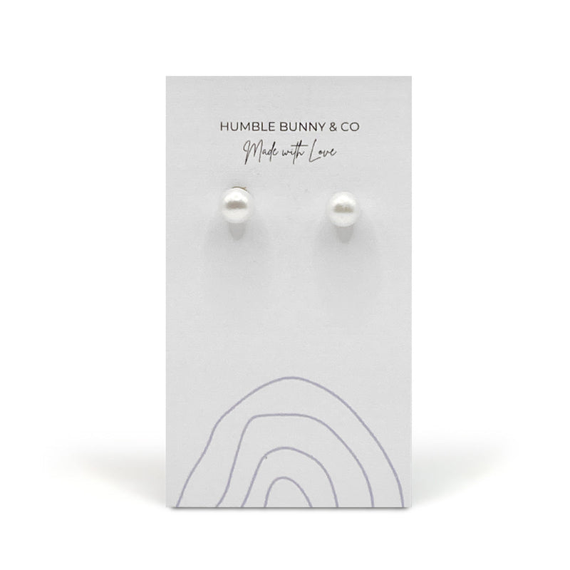 Humble Bunny Single Stud Pearl Medium Earrings - Caribshopper