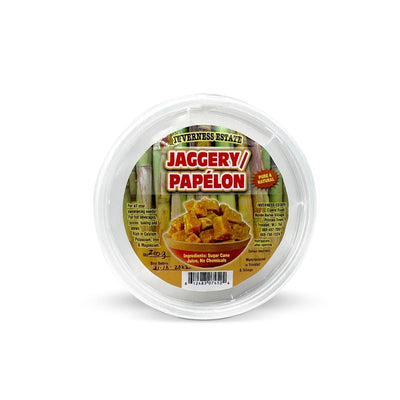 Inverness Sugar Estate Jaggery Papelon Rounds Block in Container, 200g - Caribshopper