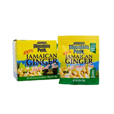 Jamaica Mountain Peak Instant Ginger Tea, Sweetened (10 sachets) - Caribshopper